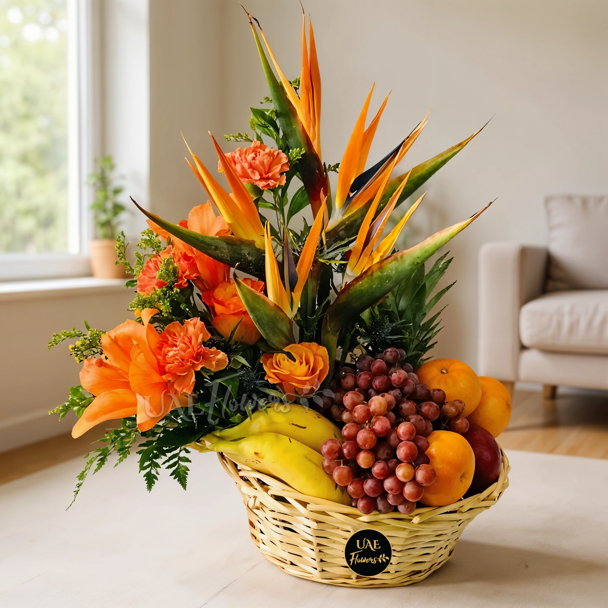 Paradise Flower and Fruit Basket
