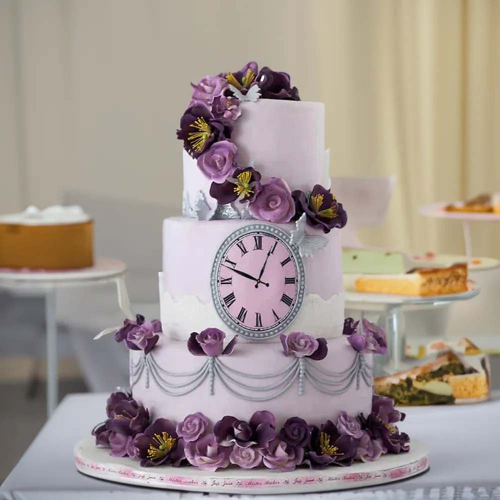 8 kg purple wedding cake